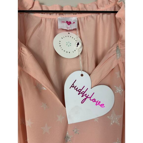 Buddy Love NWT Bronx Ballet Slipper Dress Silver Foil Star Print Small - Picture 5 of 8